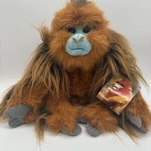 Plush Orangutan Stuffed Animal Toy - Brown with Light Blue Face